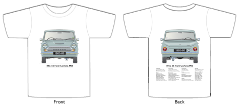 Ford Cortina MkI 4Dr 1965-66 T-shirt Front & Back